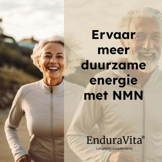 Banner para productos potenciadores NAD+ con foto y eslogan paquete de descuento 120cáps