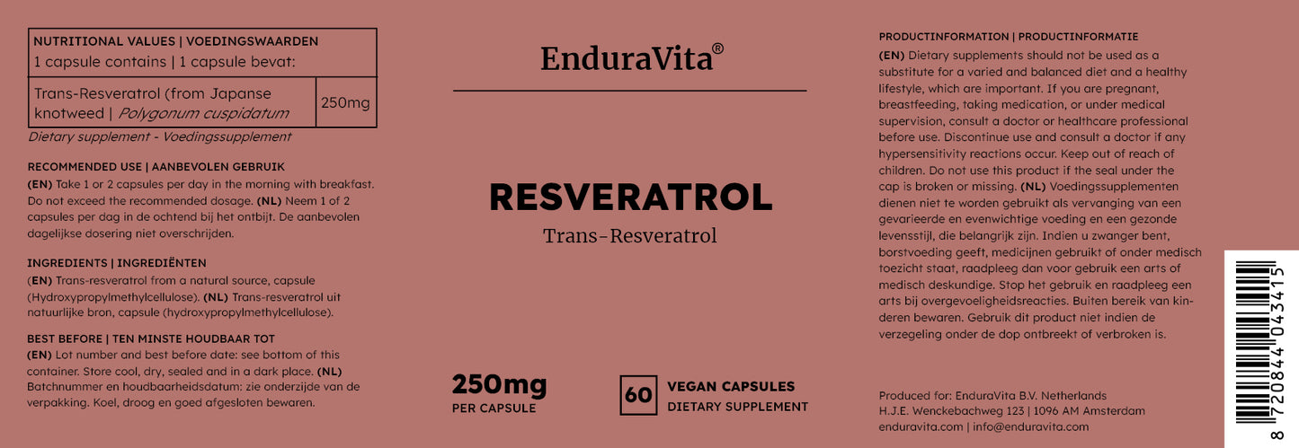 Cápsulas de Resveratrol 250mg